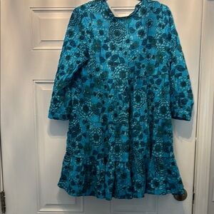 Zara Blue and Black Ruffled Tiered Mini Dress